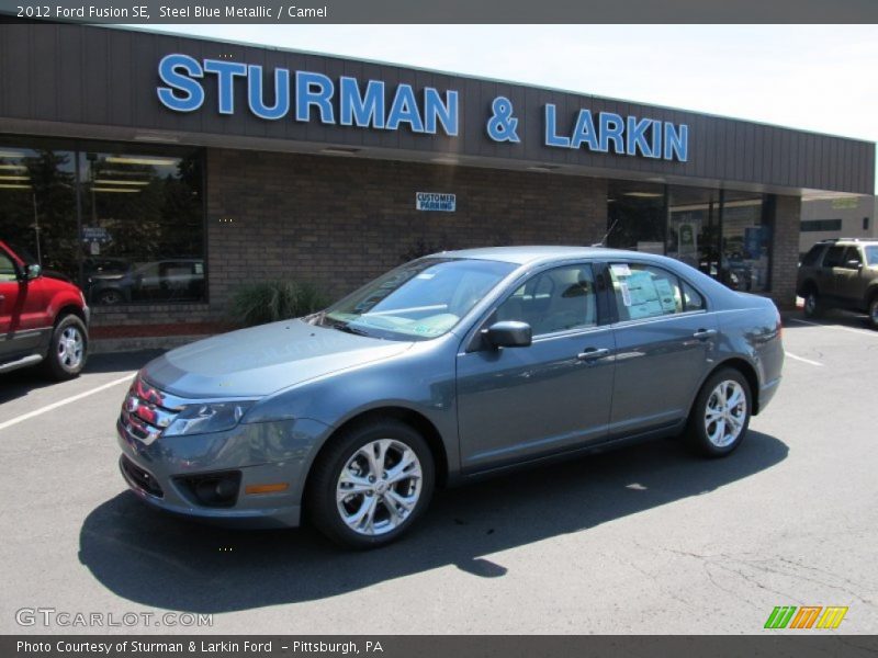 Steel Blue Metallic / Camel 2012 Ford Fusion SE