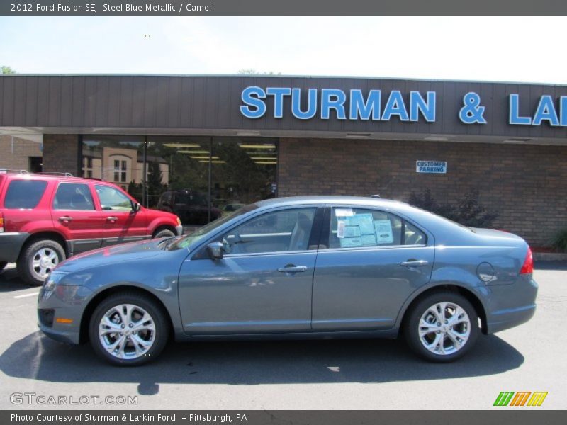 Steel Blue Metallic / Camel 2012 Ford Fusion SE