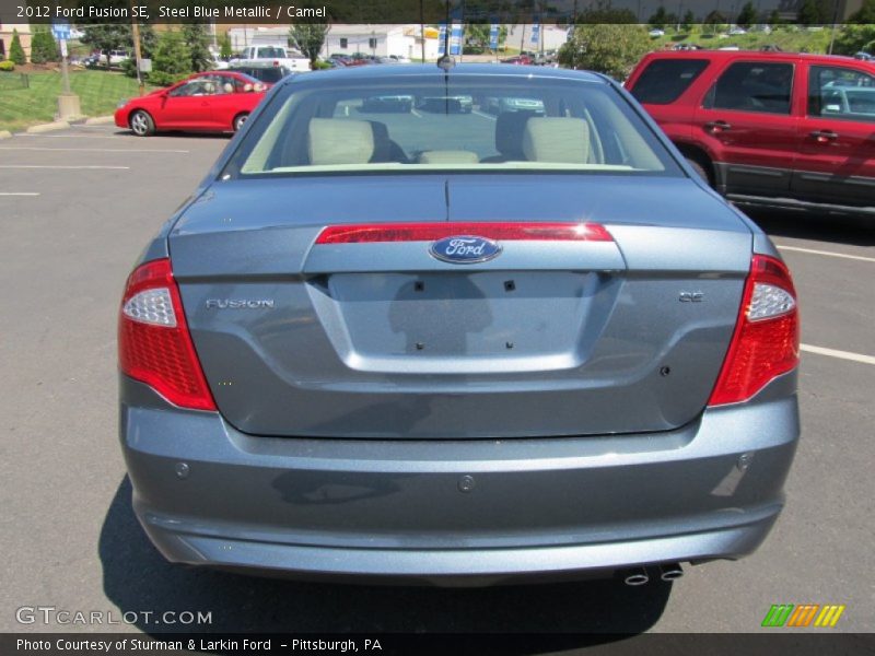 Steel Blue Metallic / Camel 2012 Ford Fusion SE