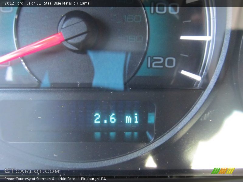 Steel Blue Metallic / Camel 2012 Ford Fusion SE