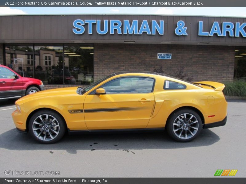 Yellow Blaze Metallic Tri-Coat / Charcoal Black/Carbon Black 2012 Ford Mustang C/S California Special Coupe