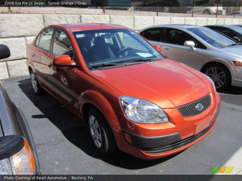Sunset Orange / Gray 2008 Kia Rio LX Sedan