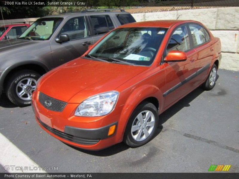 Sunset Orange / Gray 2008 Kia Rio LX Sedan