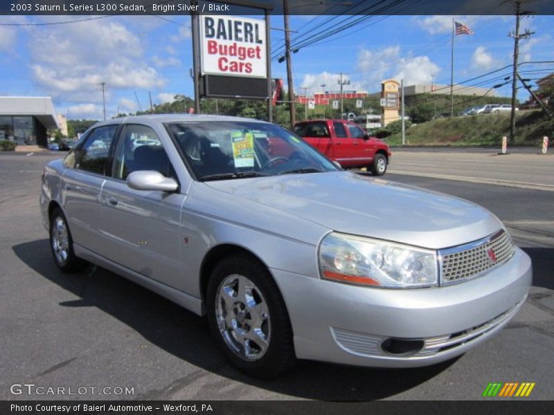 Bright Silver / Black 2003 Saturn L Series L300 Sedan