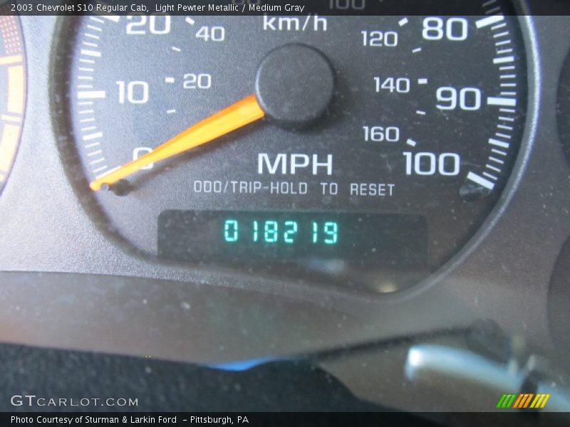 Light Pewter Metallic / Medium Gray 2003 Chevrolet S10 Regular Cab