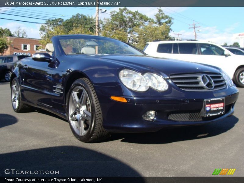 Capri Blue Metallic / Ash 2004 Mercedes-Benz SL 500 Roadster