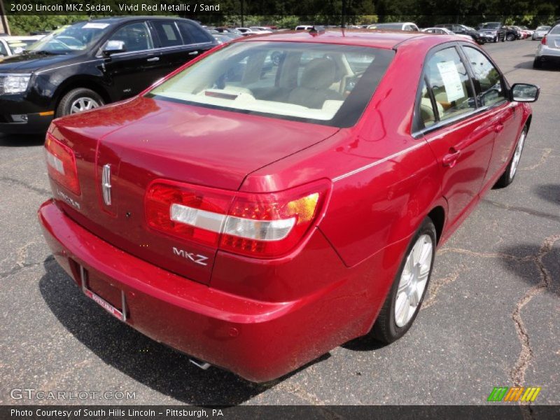 Vivid Red Metallic / Sand 2009 Lincoln MKZ Sedan