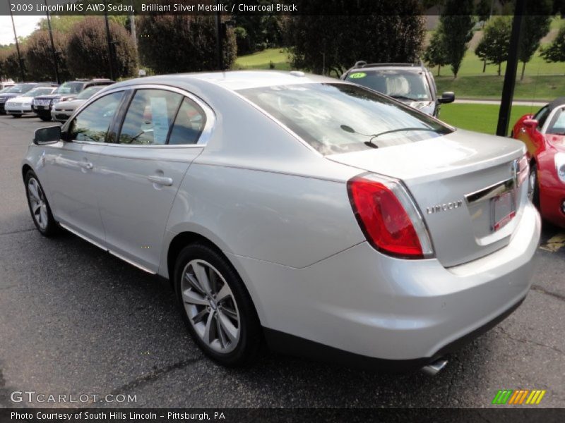 Brilliant Silver Metallic / Charcoal Black 2009 Lincoln MKS AWD Sedan