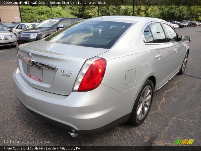 Brilliant Silver Metallic / Charcoal Black 2009 Lincoln MKS AWD Sedan