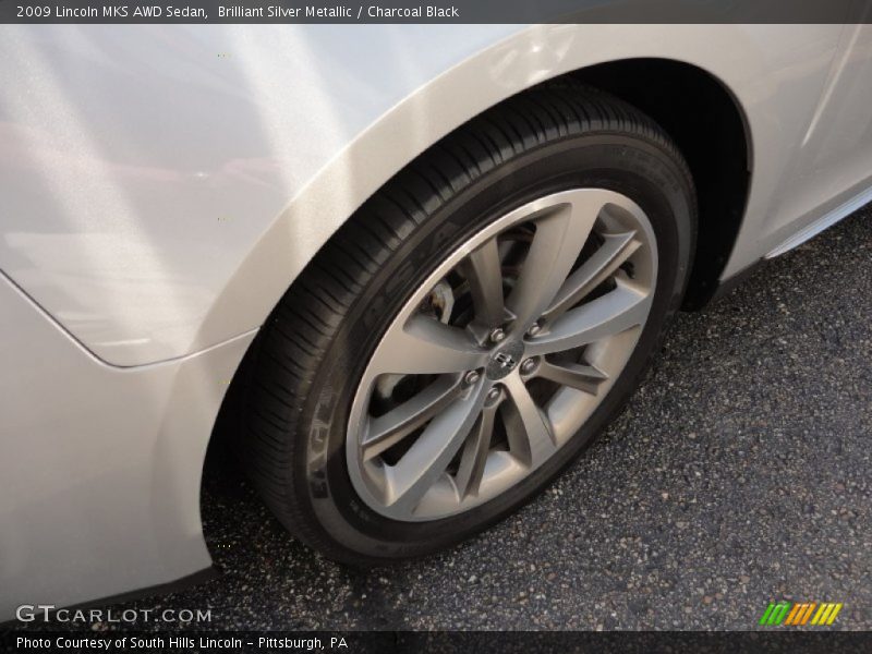 Brilliant Silver Metallic / Charcoal Black 2009 Lincoln MKS AWD Sedan