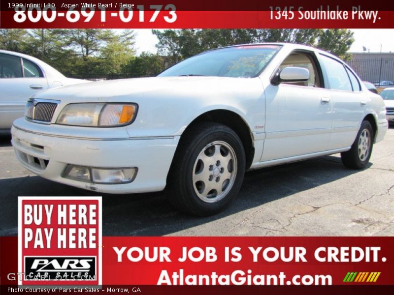 Aspen White Pearl / Beige 1999 Infiniti I 30