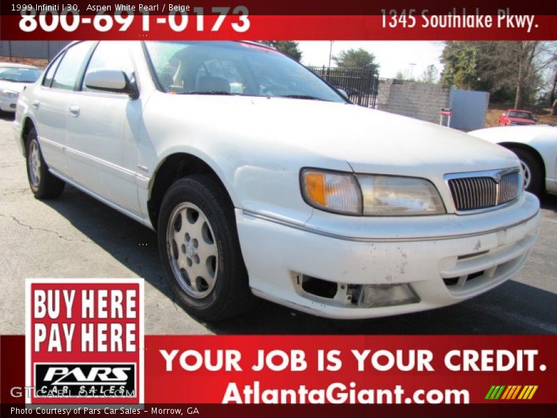 Aspen White Pearl / Beige 1999 Infiniti I 30
