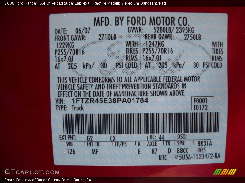Redfire Metallic / Medium Dark Flint/Red 2008 Ford Ranger FX4 Off-Road SuperCab 4x4