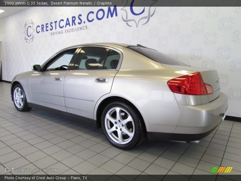 Desert Platinum Metallic / Graphite 2003 Infiniti G 35 Sedan