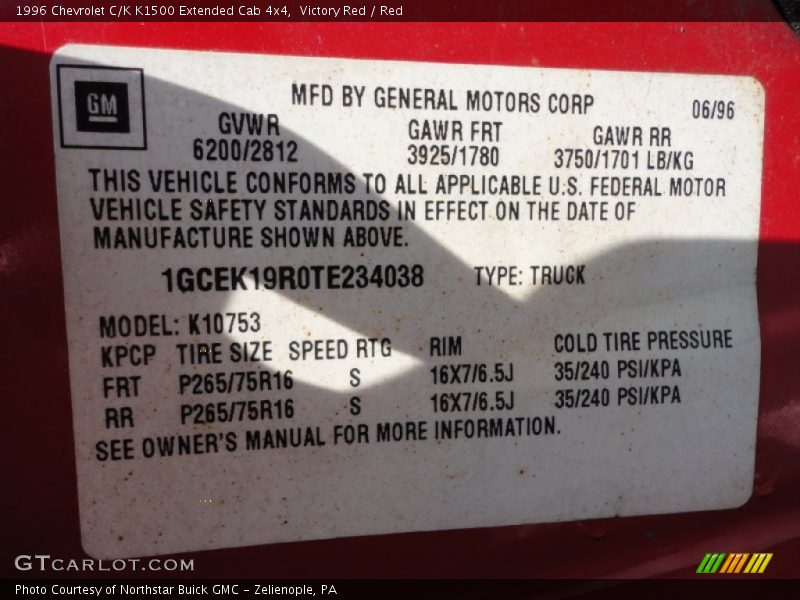 Victory Red / Red 1996 Chevrolet C/K K1500 Extended Cab 4x4