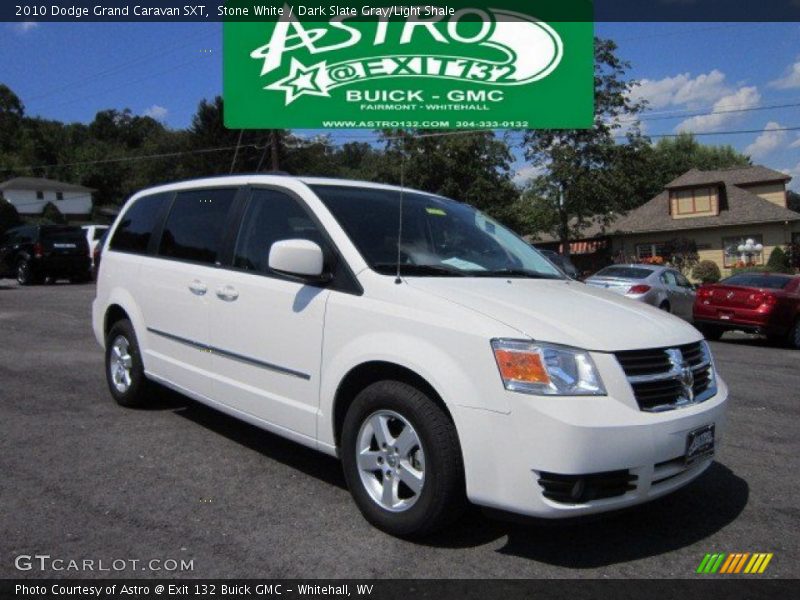 Stone White / Dark Slate Gray/Light Shale 2010 Dodge Grand Caravan SXT