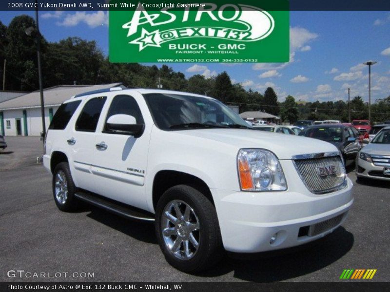 Summit White / Cocoa/Light Cashmere 2008 GMC Yukon Denali AWD