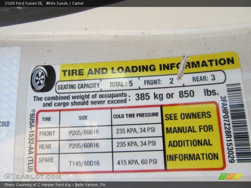 White Suede / Camel 2008 Ford Fusion SE