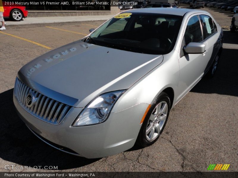 Brilliant Silver Metallic / Dark Charcoal 2010 Mercury Milan V6 Premier AWD