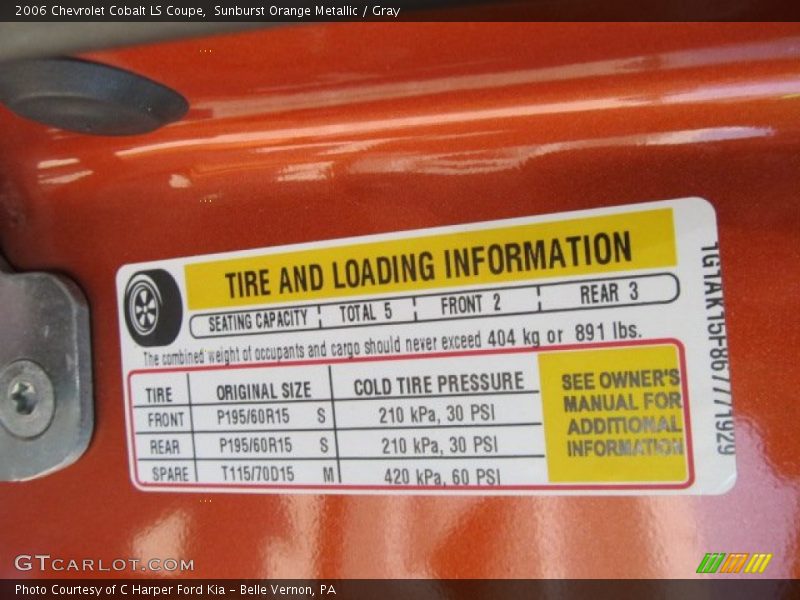 Sunburst Orange Metallic / Gray 2006 Chevrolet Cobalt LS Coupe