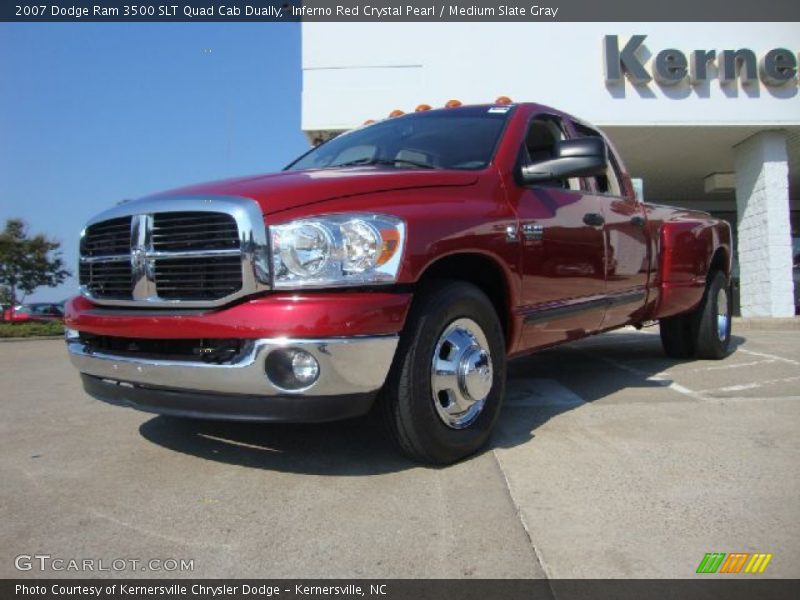 Inferno Red Crystal Pearl / Medium Slate Gray 2007 Dodge Ram 3500 SLT Quad Cab Dually