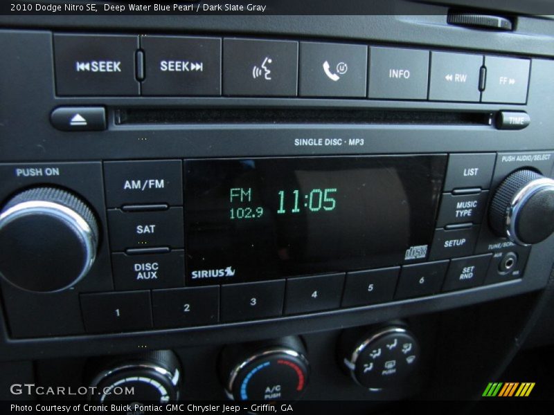 Deep Water Blue Pearl / Dark Slate Gray 2010 Dodge Nitro SE