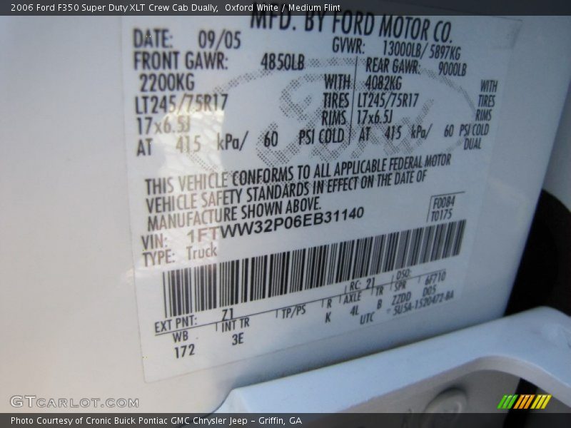 Oxford White / Medium Flint 2006 Ford F350 Super Duty XLT Crew Cab Dually