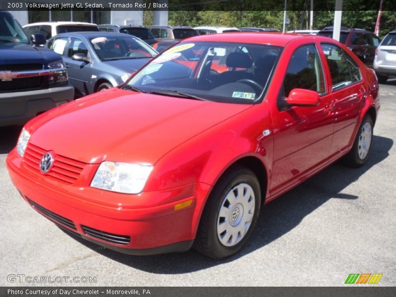 Tornado Red / Black 2003 Volkswagen Jetta GL Sedan