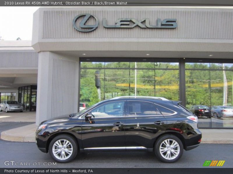 Obsidian Black / Black/Brown Walnut 2010 Lexus RX 450h AWD Hybrid