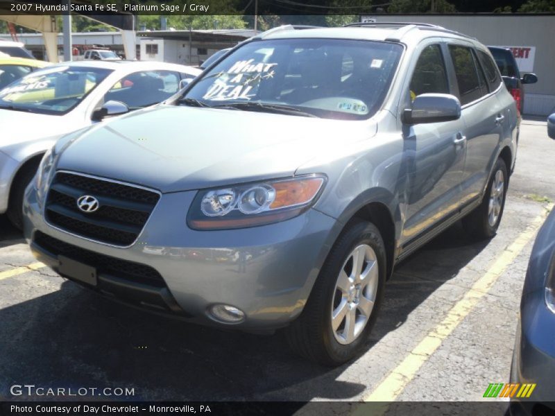 Platinum Sage / Gray 2007 Hyundai Santa Fe SE