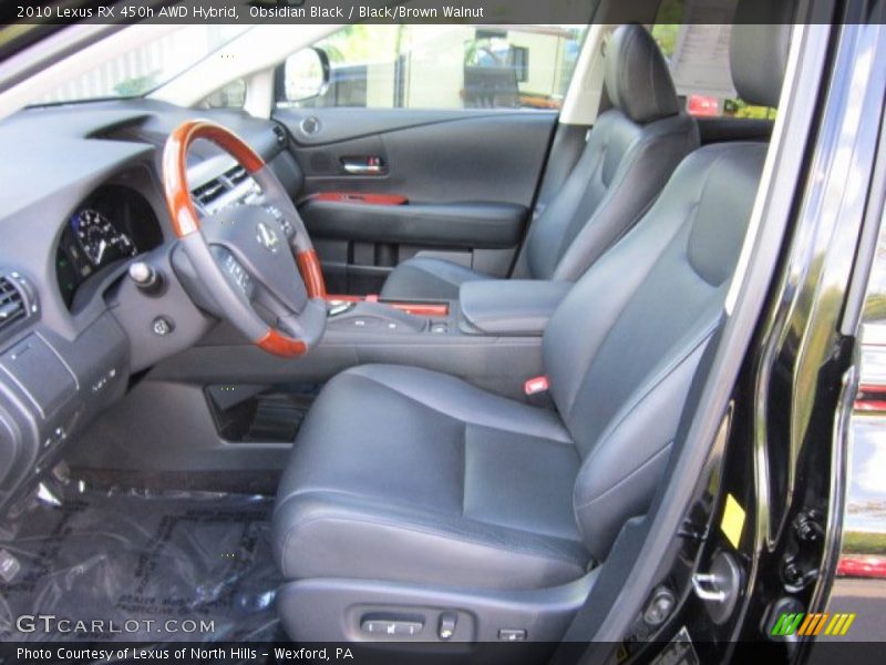 Obsidian Black / Black/Brown Walnut 2010 Lexus RX 450h AWD Hybrid
