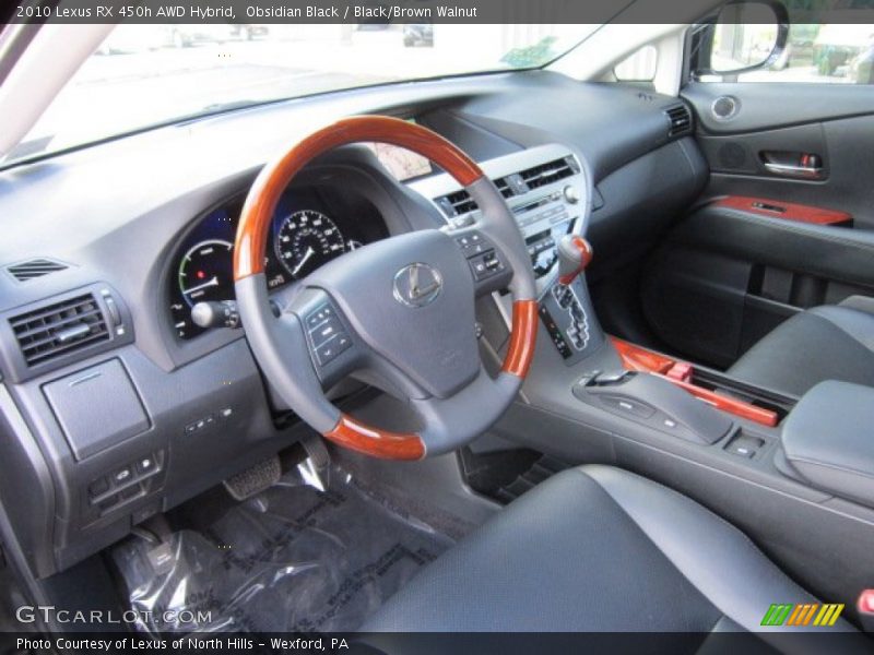 Obsidian Black / Black/Brown Walnut 2010 Lexus RX 450h AWD Hybrid