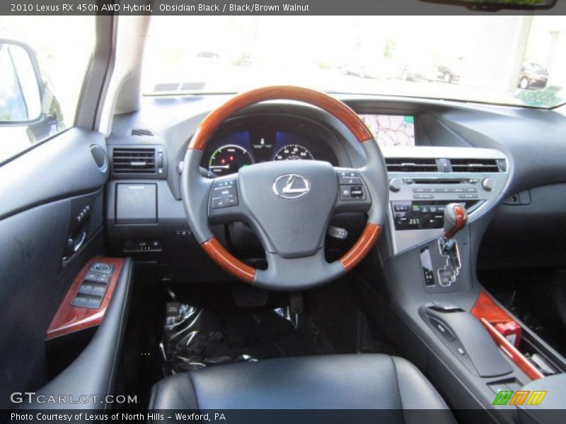 Obsidian Black / Black/Brown Walnut 2010 Lexus RX 450h AWD Hybrid