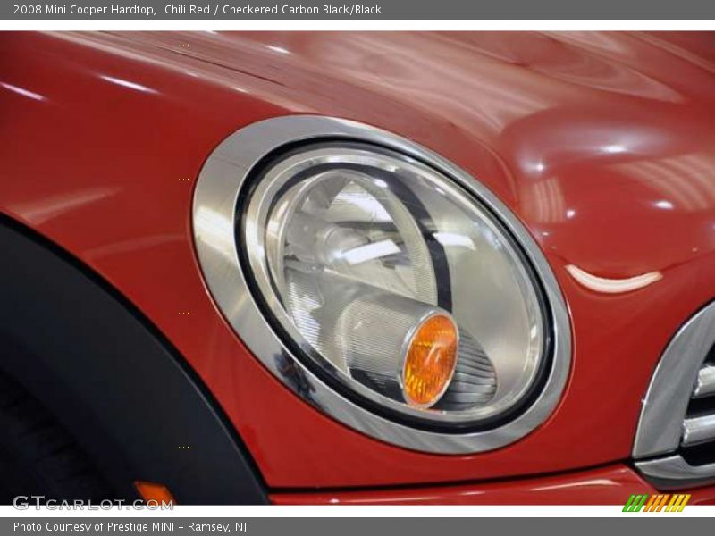 Chili Red / Checkered Carbon Black/Black 2008 Mini Cooper Hardtop