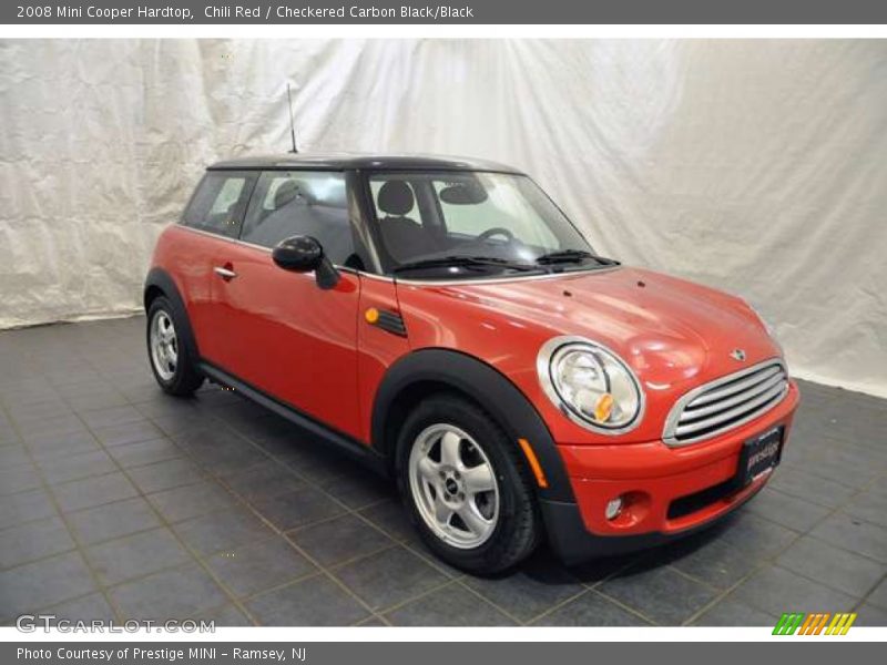 Chili Red / Checkered Carbon Black/Black 2008 Mini Cooper Hardtop