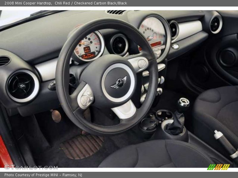 Chili Red / Checkered Carbon Black/Black 2008 Mini Cooper Hardtop