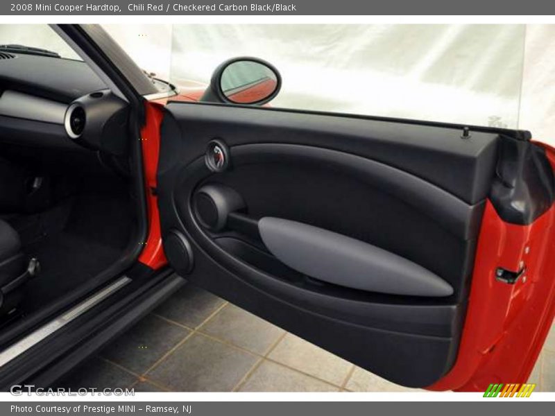 Chili Red / Checkered Carbon Black/Black 2008 Mini Cooper Hardtop