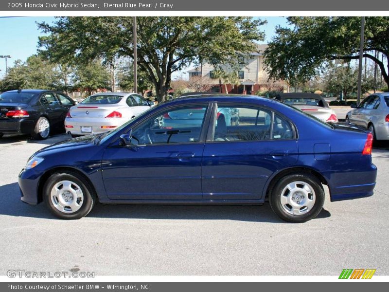 Eternal Blue Pearl / Gray 2005 Honda Civic Hybrid Sedan