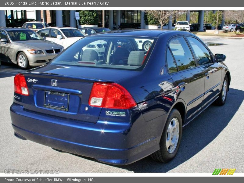 Eternal Blue Pearl / Gray 2005 Honda Civic Hybrid Sedan