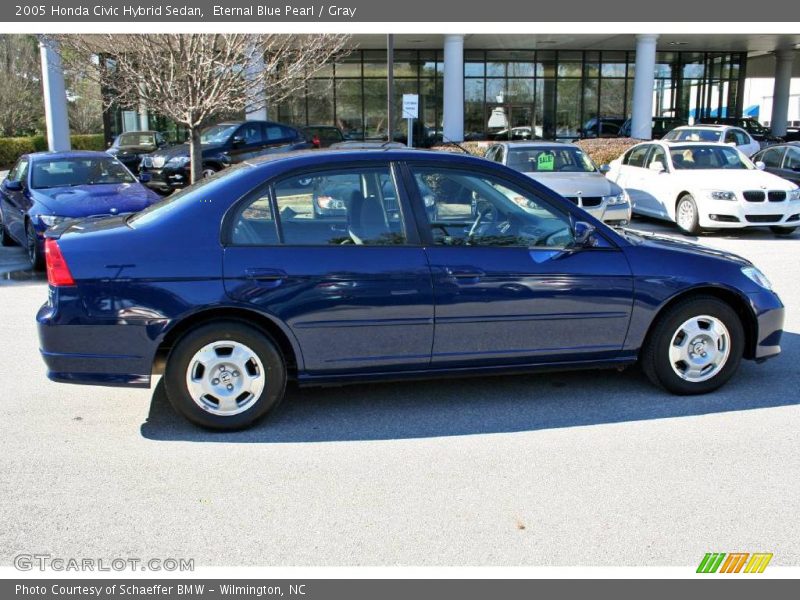 Eternal Blue Pearl / Gray 2005 Honda Civic Hybrid Sedan