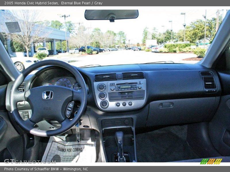 Eternal Blue Pearl / Gray 2005 Honda Civic Hybrid Sedan