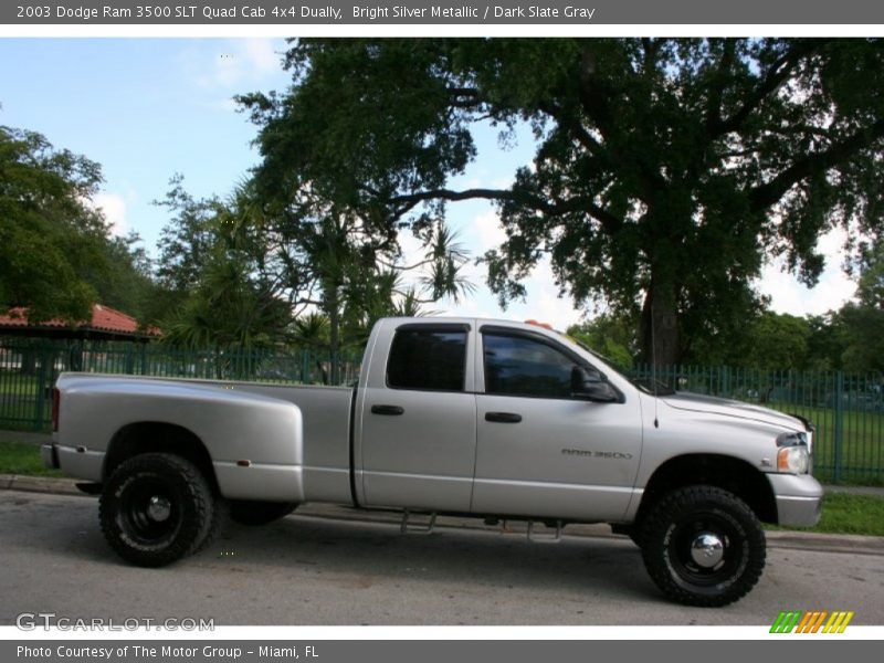 Bright Silver Metallic / Dark Slate Gray 2003 Dodge Ram 3500 SLT Quad Cab 4x4 Dually