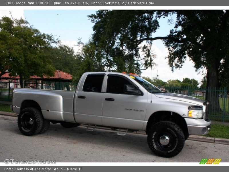 Bright Silver Metallic / Dark Slate Gray 2003 Dodge Ram 3500 SLT Quad Cab 4x4 Dually