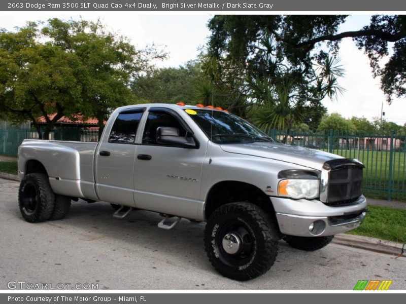 Bright Silver Metallic / Dark Slate Gray 2003 Dodge Ram 3500 SLT Quad Cab 4x4 Dually