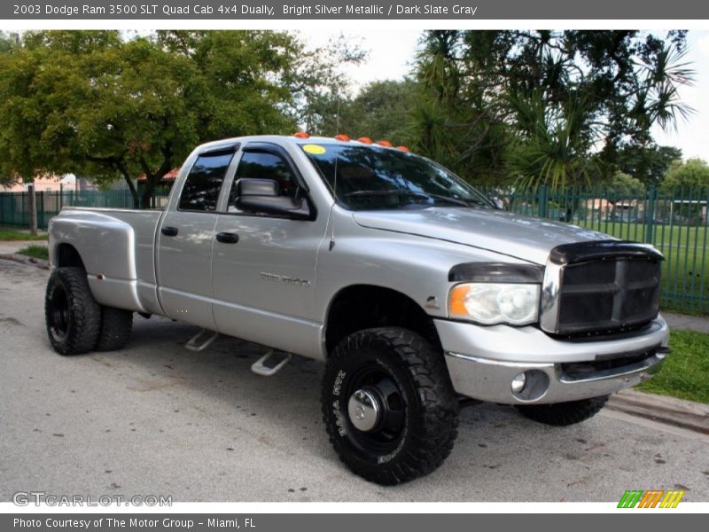 Bright Silver Metallic / Dark Slate Gray 2003 Dodge Ram 3500 SLT Quad Cab 4x4 Dually