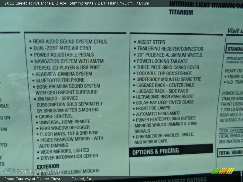 Summit White / Dark Titanium/Light Titanium 2011 Chevrolet Avalanche LTZ 4x4