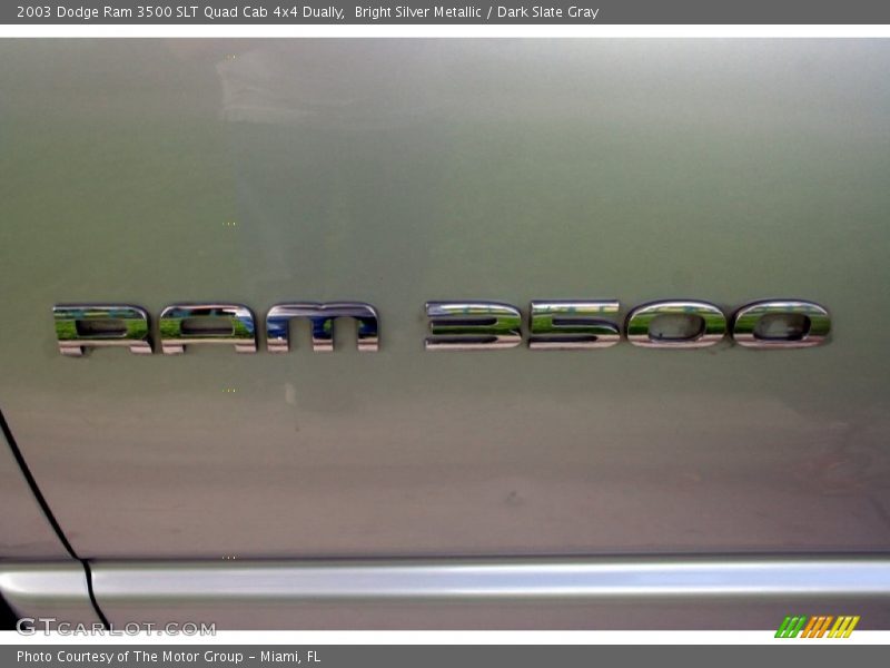 Bright Silver Metallic / Dark Slate Gray 2003 Dodge Ram 3500 SLT Quad Cab 4x4 Dually