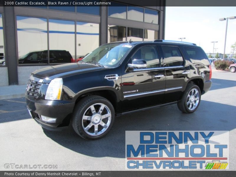 Black Raven / Cocoa/Light Cashmere 2008 Cadillac Escalade