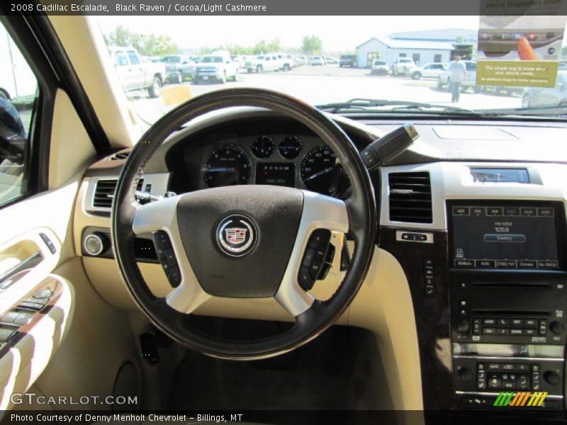 Black Raven / Cocoa/Light Cashmere 2008 Cadillac Escalade