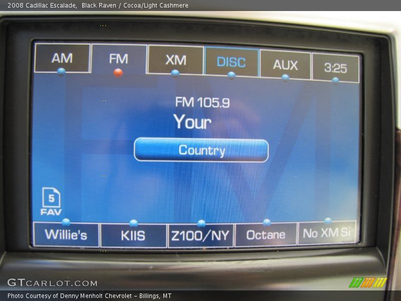Black Raven / Cocoa/Light Cashmere 2008 Cadillac Escalade